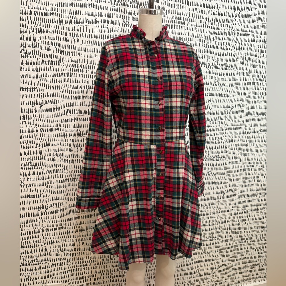 Kiel James Patrick Cozy Cabin Flannels Dress in Red and Green Plaid